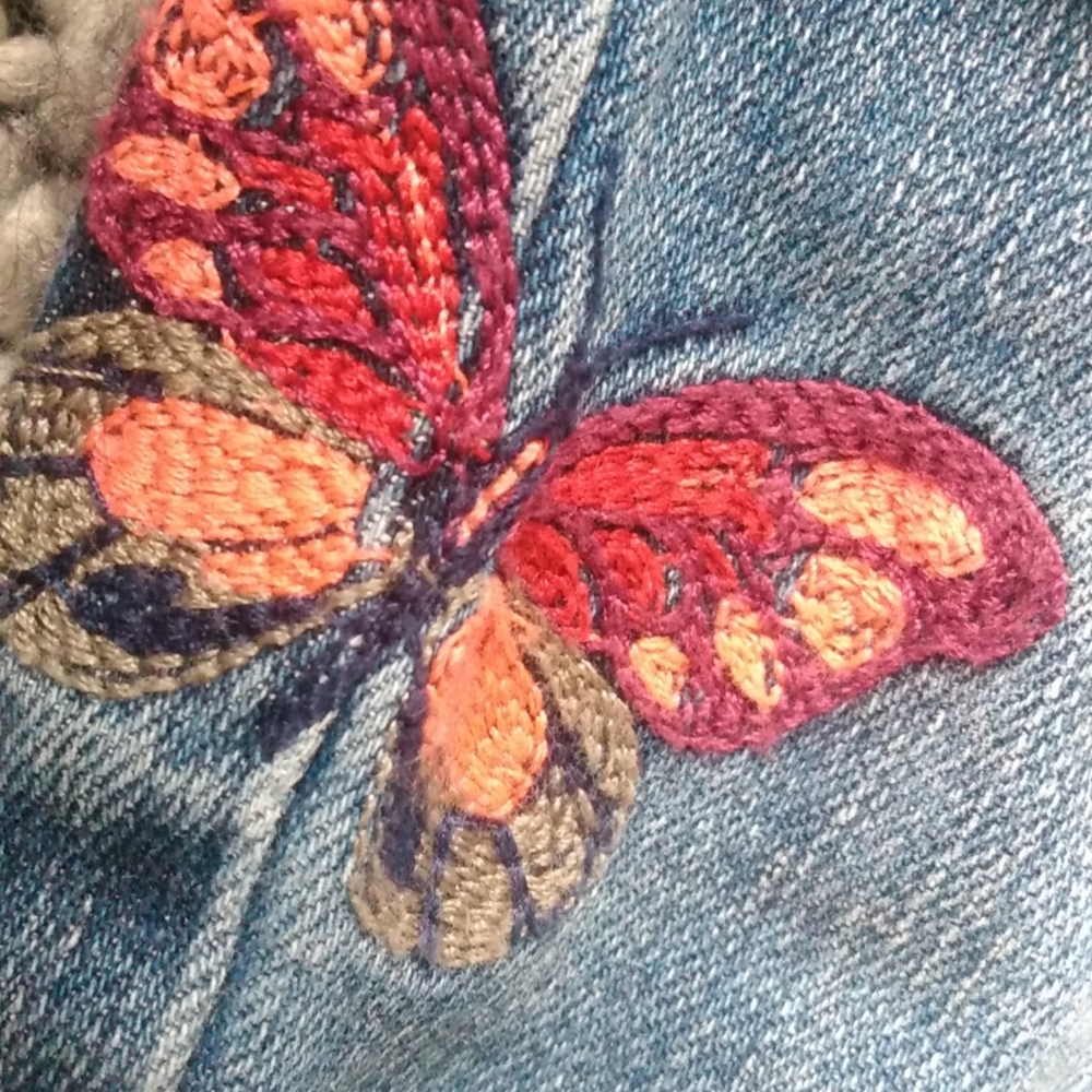 Blue Printed Super Skinny Jeans